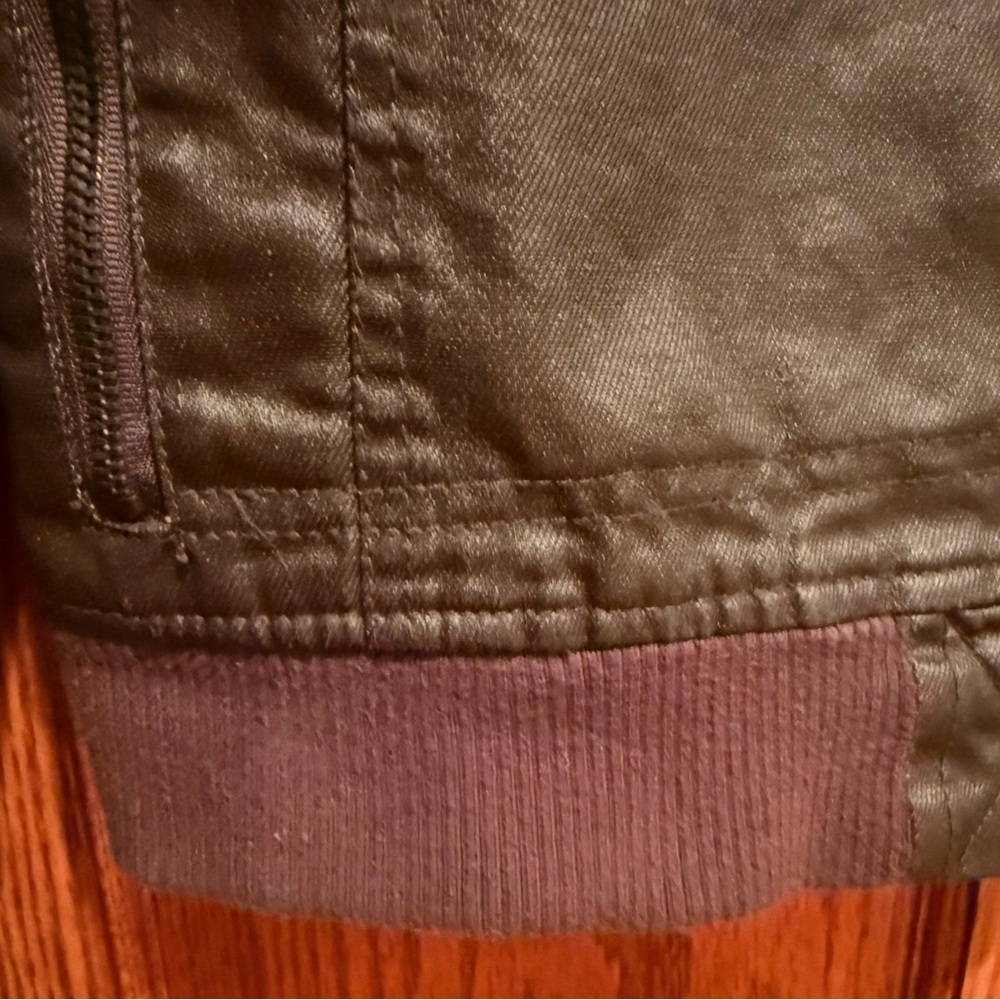 Twice 1210 Bomber Jacket Dark Cognac Waxed Finish Moto Style Size Large Pockets - Picture 6 of 16